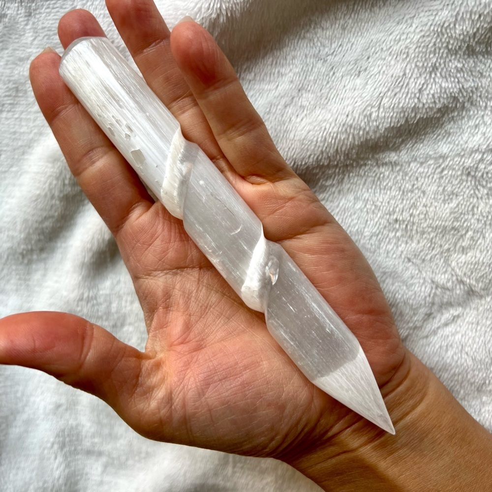 Selenite Crystal Charging “Unicorn Horn” Wand